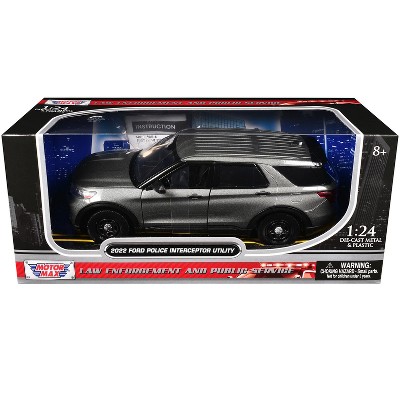 2022 Ford Police Interceptor Utility Unmarked Gray Metallic "Builder's Kit" 1/24 Diecast Model Car by Motormax
