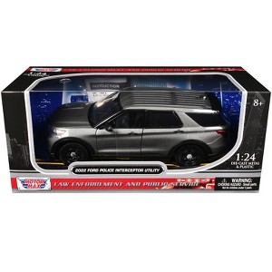 2022 Ford Police Interceptor Utility Unmarked Gray Metallic "Builder's Kit" 1/24 Diecast Model Car by Motormax - 1 of 1