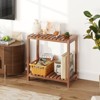 Tangkula 2PCS 2-Tier Side Table Teak Wood Stand Utility Storage Shelf Entryway Bench - 3 of 4