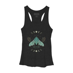Women's Design By Humans Luna and Moth By EpisodicDrawing Racerback Tank Top - 1 of 3