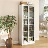 GlasFlength Kitchen Storage Farmhouse Kitchen Pantry Cabinet Freestanding Cupboard Accent Storage Cabinet for Kitchen, White, 27.6"*13.8"*72" - 2 of 4