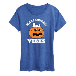Women's - Peanuts - Halloween Vibes Short Sleeve Graphic T-Shirt - 1 of 4