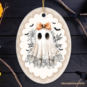 Coquette Ghost Ornament, Cute Halloween Gift and Decor for Girly Ghouls | OrnamentallyYou - 1 of 4