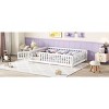 Streamdale Full Size Bed Floor Bed with Safety Guardrails and Door for Kids, White - 3 of 4