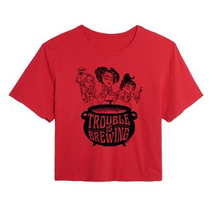 Women's - Hocus Pocus - Trouble is Brewing Cropped Graphic T-Shirt - 1 of 4