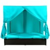 Outdoor Patio Rattan Canopy Daybed Sunbed with Curtain and Adjustable Seat - 4 of 4