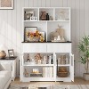 60'' Kitchen Pantry Cabinet, Tall Pantry Storage Cabinet with Microwave Stand, Farmhouse Kitchen Hutch with Storage Drawers - 2 of 4
