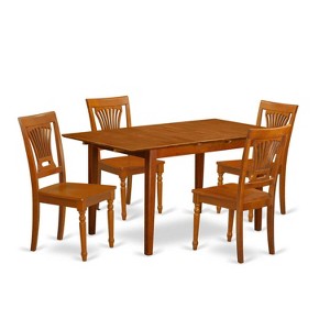 Modern Kitchen Table Set 5 Piece - Dining Room Table with Chairs - Small Space Friendly - 1 of 4
