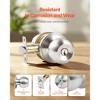VEVOR Keyed Entry Door Knob, Satin Nickel Door Knob with Round Ball, Keyed Exterior & Thumb Turn Lock Interior,Silver - 4 of 4