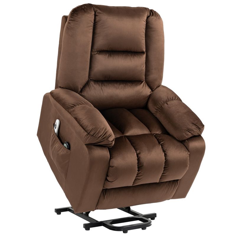 HOMCOM Power Lift Chair, Fabric Vibration Massage Recliner Chair with Heat, Remote Control, and Side Pockets, 1 of 7