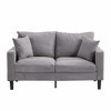 MAYEERTY Modern Upholstered Wooden Frame Loveseat Sofa Comfy for Small Space Living Room Bedroom Light Gray - 4 of 4