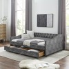 (80.5''x55.5''x27.5'')Full Size Daybed with Drawers Upholstered Tufted Sofa Bed"Grey+ Polyester" - 2 of 4