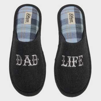 dluxe by dearfoams Men's Father's Day Dad Life Slippers - Black