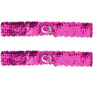 INSPIRE CHIC Women's Skinny Elastic Sequins Decor Stretchy Waist Belts for Dresses 2 Pcs 25.19" - 1 of 4