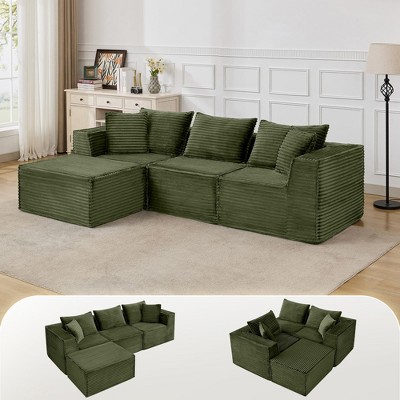Modular Sectional Sofa,Modern Cloud Sectional Couch with Deep Seat, Boneless Couch with Chaise for Living Room Apartments Bedroom