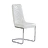 HomeRoots Set of Two White and Silver Upholstered Dining Side Chairs - 4 of 4