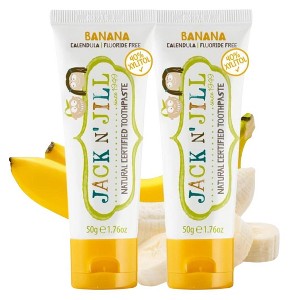 Jack N' Jill Natural Certified Toothpate Banana | Tootpaste for Baby, Kids | Free Training for Toddlers - 1.76 oz (PACK OF 2) - 1 of 4