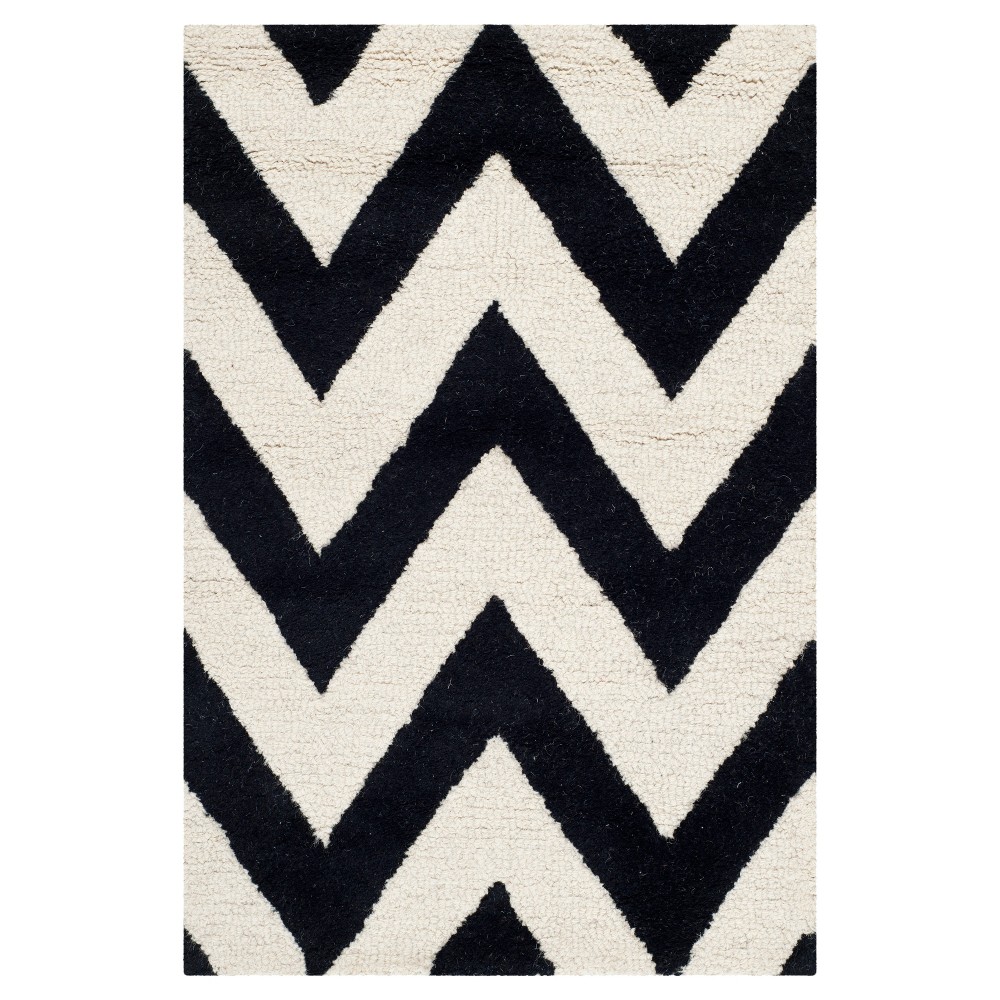 Dalton Textured Rug - Black / Ivory (2'x3') - Safavieh