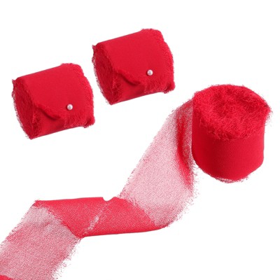 Unique Bargains Gift Wrapping Wedding Decorative Soft Chiffon Ribbon 3 Rolls