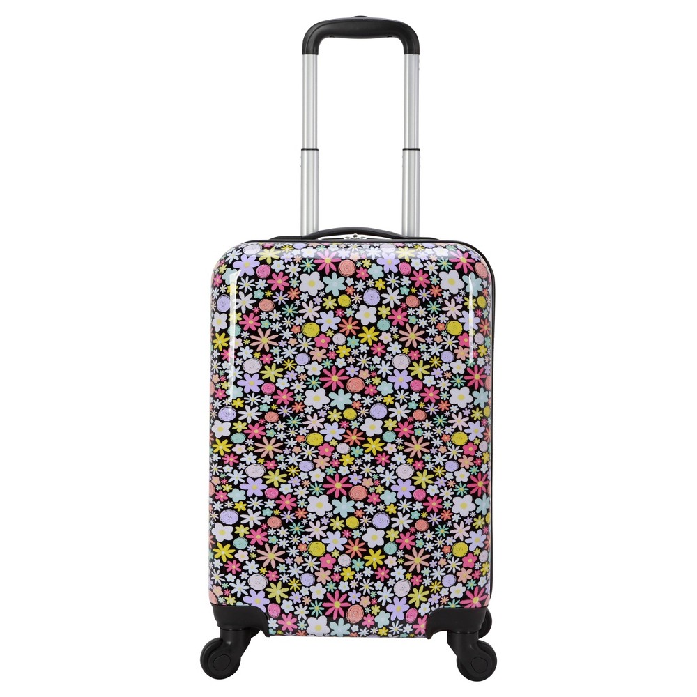 Photos - Luggage Crckt Kids' Hardside Carry On Spinner Suitcase - Black Floral
