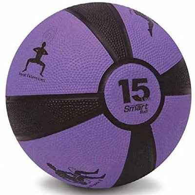 Prism Fitness 400-150-005 15 Pound Weighted Fitness Smart Medicine Ball for Pilates, Yoga, Strength Training, Purple