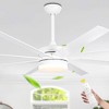 Bella Depot 65" Modern White LED Ceiling Fan 6-Speed Reversible Chandelier with Dimmable Light and Remote - 3 of 4