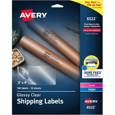 Avery Mailing Labels Shipping 2"x4" 100/PK Glossy CL 6522