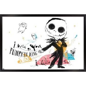 Trends International Disney Tim Burton's The Nightmare Before Christmas - Ink Pumpkin King Framed Wall Poster Prints - 1 of 4
