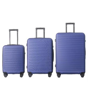 MAYEERTY 3pcs Luggage Sets ABS Hardshell Lightweight Durable Suitcase Sets Spinner Wheels Suitcase with TSA Lock 20''24''28''?Available(Blue) - 1 of 4