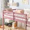 Sapphtopaz Wooden Low Loft Bed with Guardrails & ladder,Space-Saving Loft Bed Frame with Under Bed Storage for Kids Bed for Nursery - 3 of 4