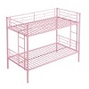 NicBex Twin Size Bunk Bed Metal Bed Frame with Ladder and Full Length Guardrail, No Box Spring Required, Pink - 3 of 4
