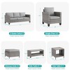 Sonkuki 7-Piece Patio Conversation Set Outdoor Wicker Rattan Furniture Set with Coffee and Side Table, Ottoman and Cushion - 2 of 4