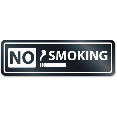 U.S. Stamp & Sign No Smoking Window Sign 2-1/2"x8-1/2" White 9432