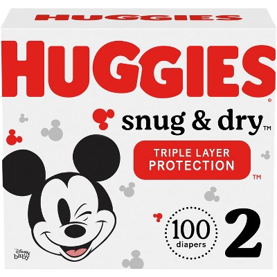 Image of Huggies Snug & Dry Baby Disposable Diapers Super Pack - Size 2 - 100ct