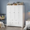 Buenhomino White Freestanding Modular Wardrobe Combo Armoires Closet,DIY Closet System with Wood Storage Drawers and Hanging Rods - 2 of 4