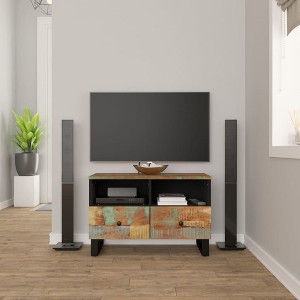 vidaXL TV Stand 27.6 in.x13 in.x18.1 in. Solid Wood Reclaimed - 1 of 4