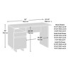 Vynxaria White Finish Corner Desk 52.01"L x23.47"W x30"H, 1" Thick Desktop, Smooth-Glide Drawers (File + Storage), Easy Assembly - 2 of 4