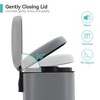 1.3 Gallon Trash Can, Stainless Steel Kitchen Trash Can with Lid, Soft Close Step-On Pedal, 5 Liters Ideal - 4 of 4