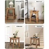 Wood Side Table with Storage Shelf, Small End Tables for Small Spaces, Square Nightstand and Accent Table for Living Room & Bedroom - 4 of 4