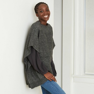 poncho sweater with sleeves