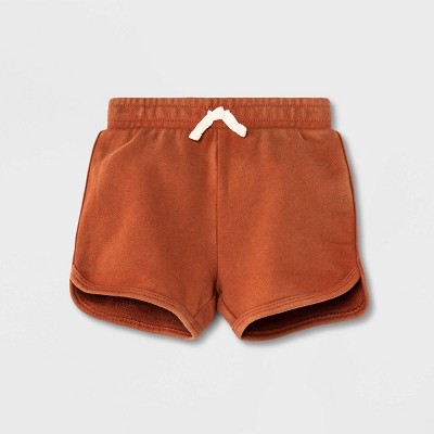 Baby Dolphin Hem Knit Shorts - Cat & Jack™ Dark Orange 0-3M