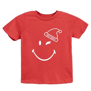 SmileyWorld Santa Hat Outline - Youth Short Sleeve Graphic T-Shirt and Toddler Short Sleeve Graphic T-Shirt - 1 of 3