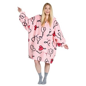 Catalonia Women's Oversized Flannel Blanket Hoodie - Cozy Wearable Plush Fleece Pullover, Soft Lounge Sweatshirt for Home, Camping, Outdoor Comfort - 1 of 4