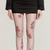 Anna-Kaci Women's Sheer Tights with Embroidered Floral Applique Detailing - Black - 2 of 4