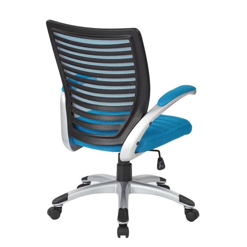 Mesh Seat and Screen Back Managers Chair with Padded Silver Arms Base - OSP Home Furnishings, 4 of 6