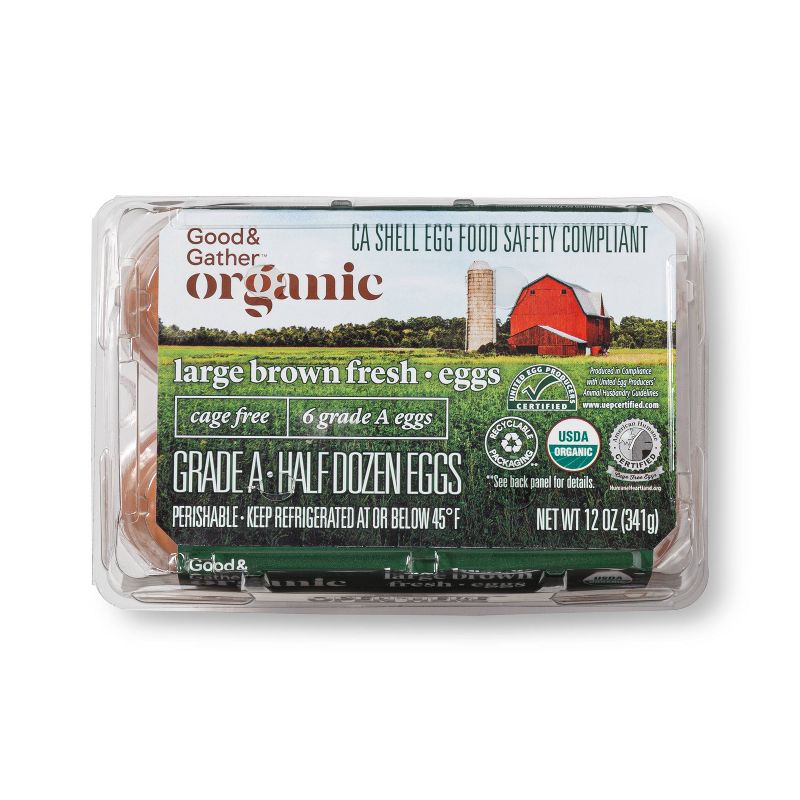 Organic Cage-Free Grade A Large Brown Eggs - 6ct - Good &#38; Gather&#8482;, 4 of 5
