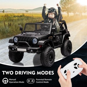 2-Seater Kids Electric Ride-on Car, 2WD/4WD Toddler Truck with Trunk, Suspension, LED Lights & Music, Remote Control Vehicle for Ages 3-8 - 1 of 4