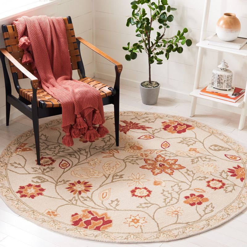 Chelsea HK716 Hand Hooked Area Rug - Ivory/Green - 4' round - Safavieh., 2 of 4