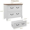 Lateral File Cabinet for Letter/A4/Legal Size Hanging Files, 2 Drawers White File Storage Cabinet Printer Stand - 2 of 4