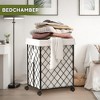 VYNXARIA Laundry Basket with Wheels, Rolling Laundry Hamper, Detachable and washable lining, metal frame,white - 3 of 4